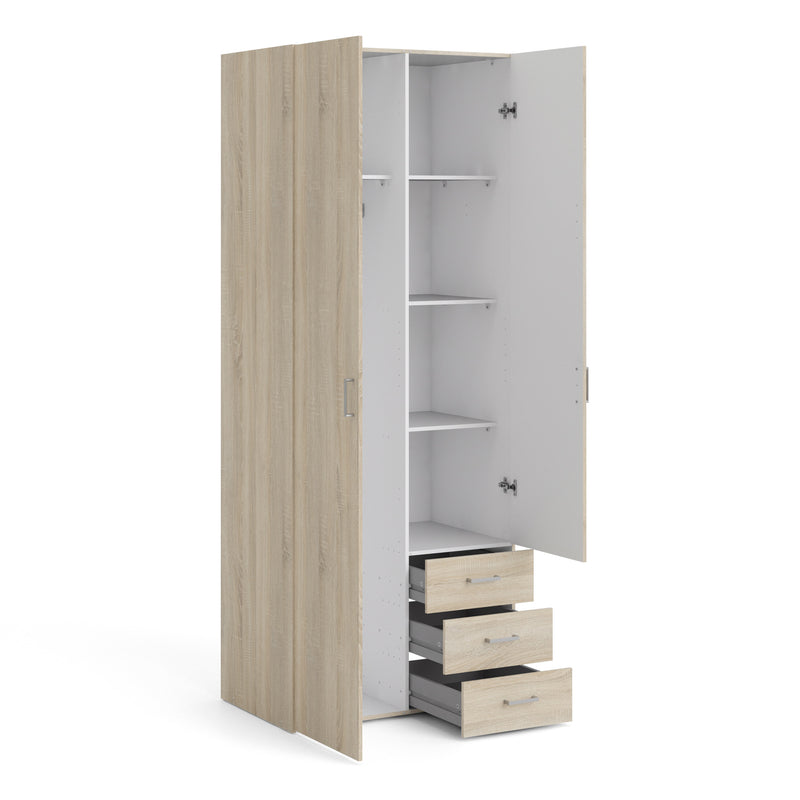 Space Wardrobe 2 Doors 3 Drawers in Oak 2000 — alternative angle