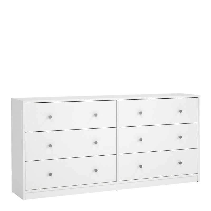 May Chest of 6 Drawers (3+3) in White — front view