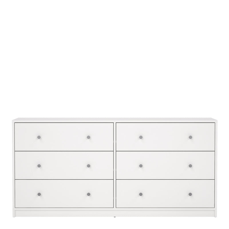 May Chest of 6 Drawers (3+3) in White — side angle