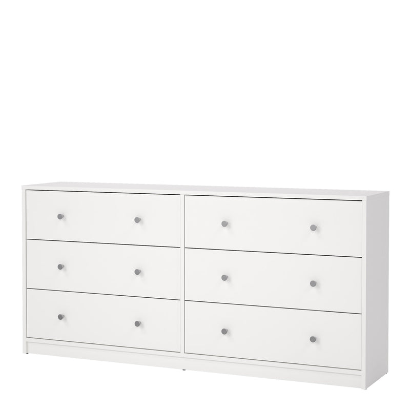 May Chest of 6 Drawers (3+3) in White — detail view