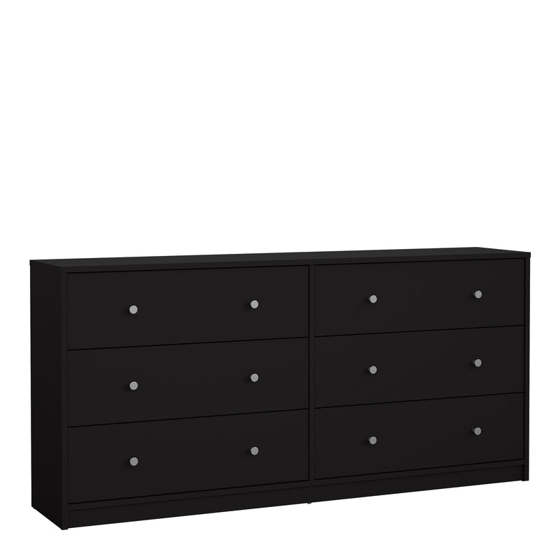 May Chest of 6 Drawers (3+3) in Black — front view