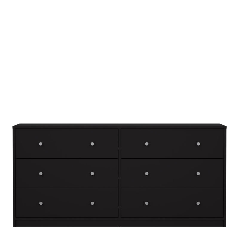 May Chest of 6 Drawers (3+3) in Black — side angle