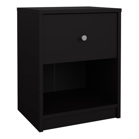 May Bedside 1 Drawer in Black — front view