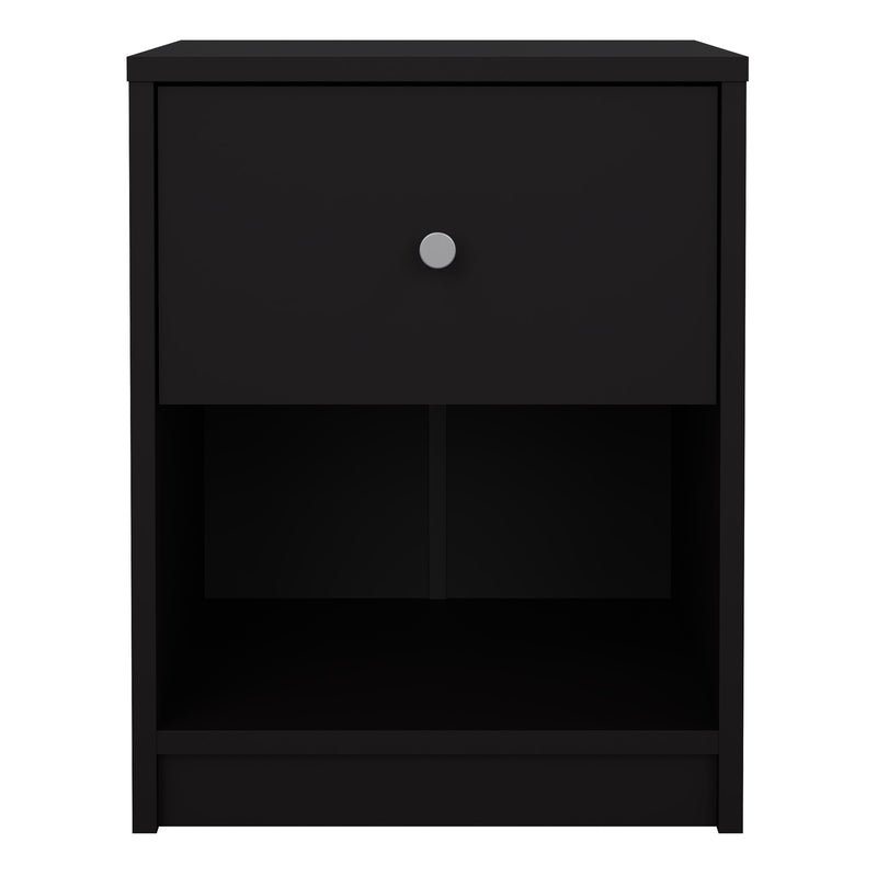 May Bedside 1 Drawer in Black — side angle