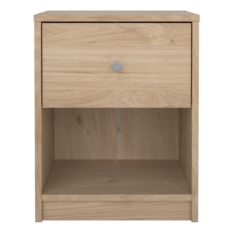 May Bedside 1 Drawer in Jackson Hickory Oak — side angle