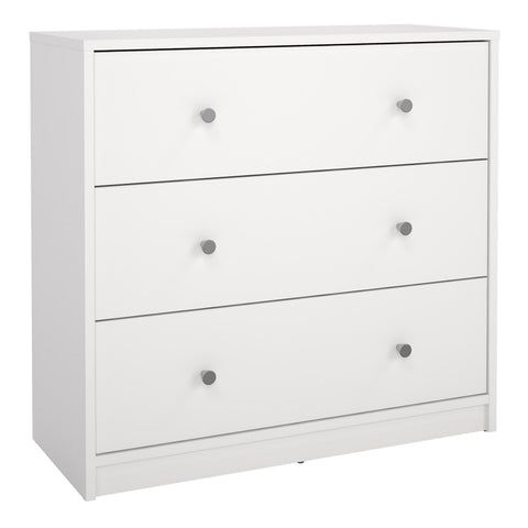 May Chest of 3 Drawers in White — front view