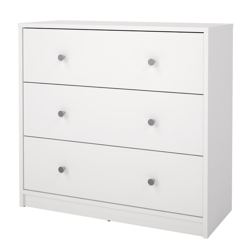 May Chest of 3 Drawers in White — detail view