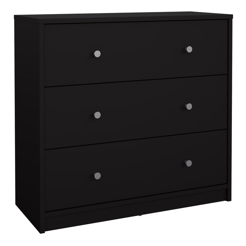 May Chest of 3 Drawers in Black — front view