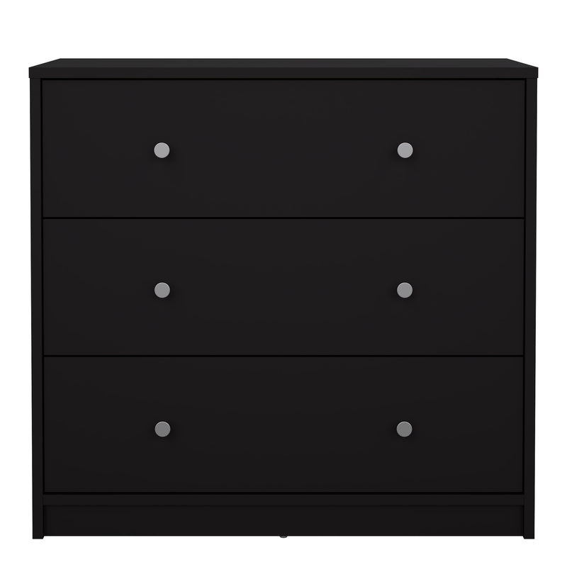 May Chest of 3 Drawers in Black — side angle