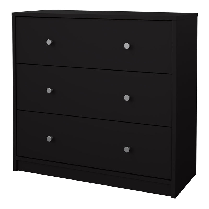 May Chest of 3 Drawers in Black — detail view