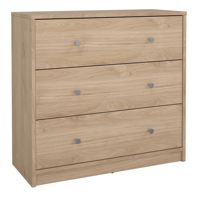 May Chest of 3 Drawers in Jackson Hickory Oak — front view