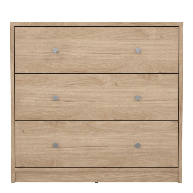 May Chest of 3 Drawers in Jackson Hickory Oak — side angle
