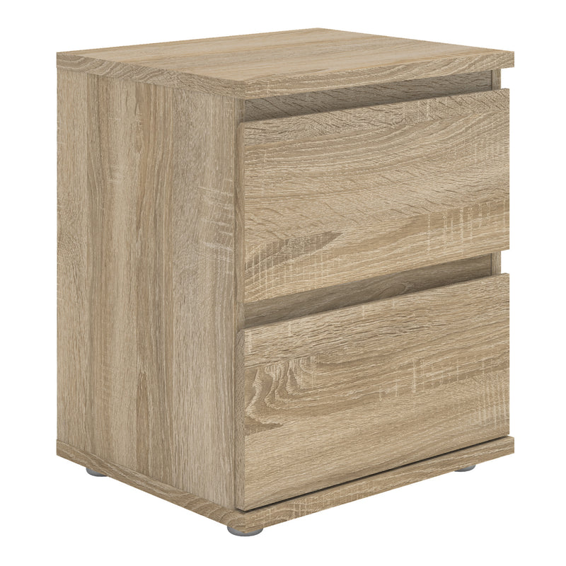 Nova Bedside 2 Drawer in Oak — front view