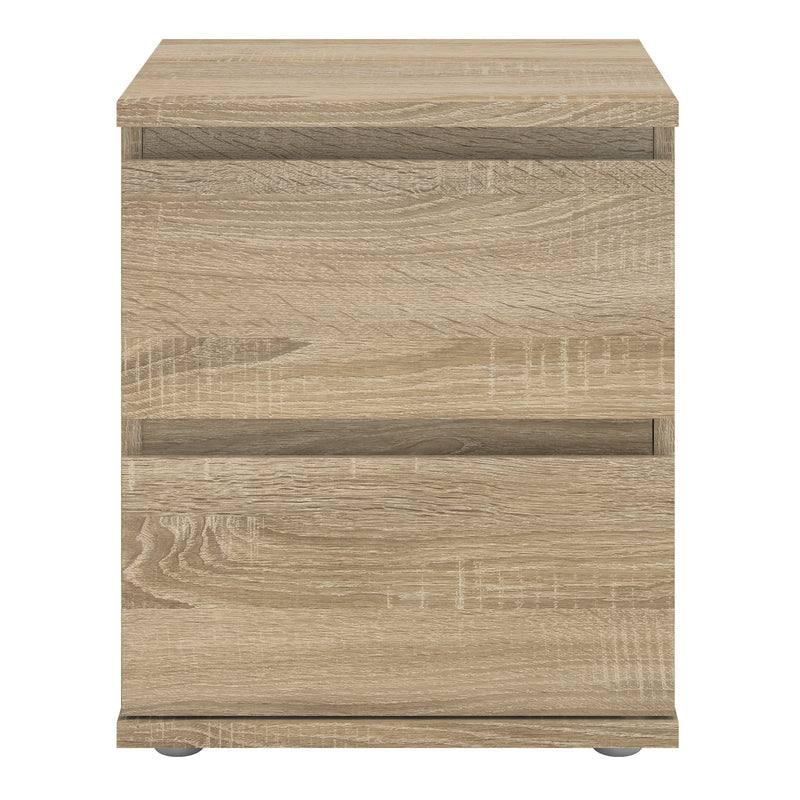 Nova Bedside 2 Drawer in Oak — side angle