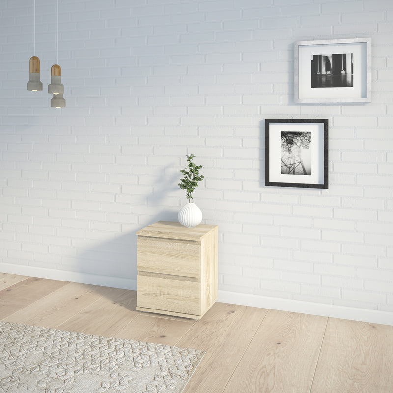 Nova Bedside 2 Drawer in Oak — alternative angle