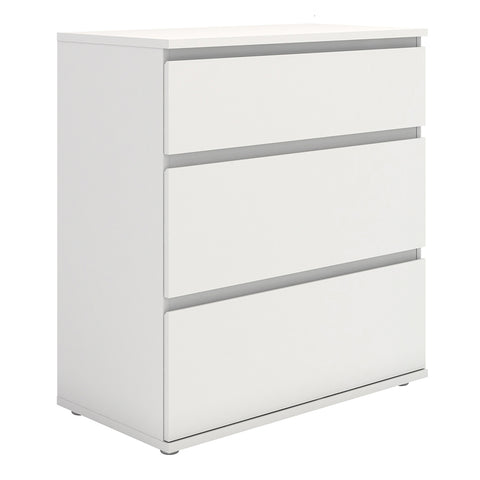 Nova Chest of 3 Drawers in White — front view
