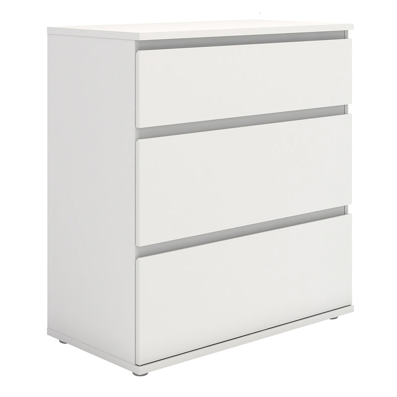 Nova Chest of 3 Drawers in White — front view