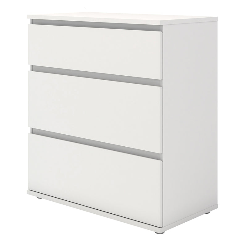 Nova Chest of 3 Drawers in White — detail view
