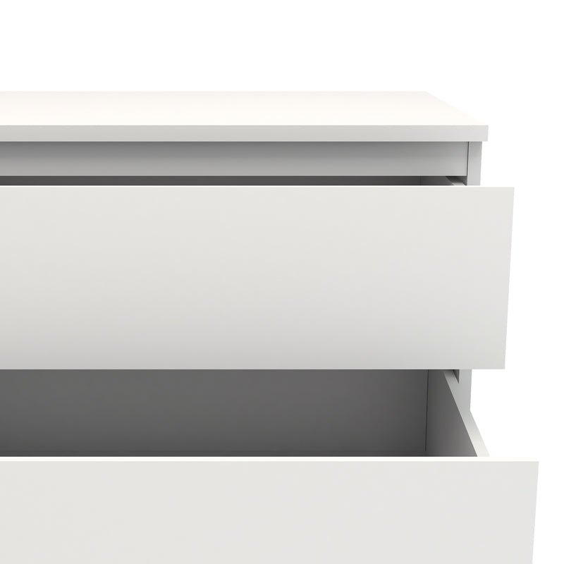 Nova Narrow Chest of 5 Drawers in White — alternative angle