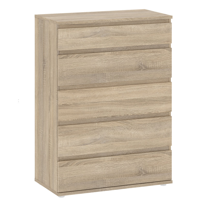 Nova Chest of 5 Drawers in Oak — front view