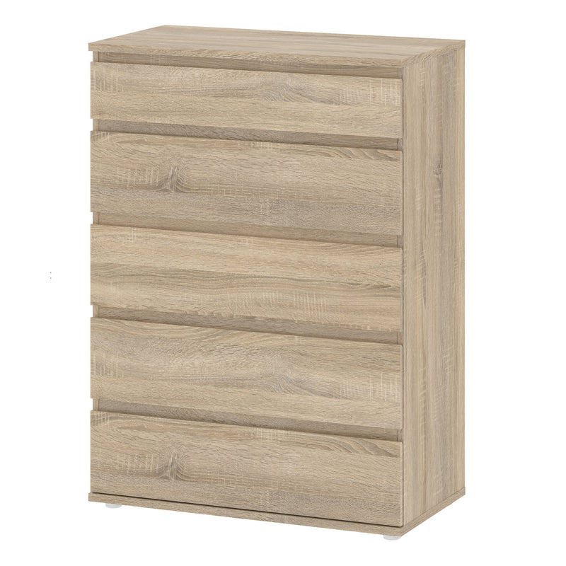Nova Chest of 5 Drawers in Oak — detail view