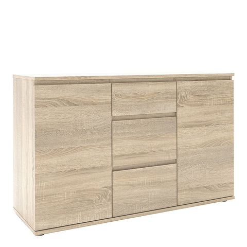 Nova Sideboard 3 Drawers 2 Doors in Oak — front view