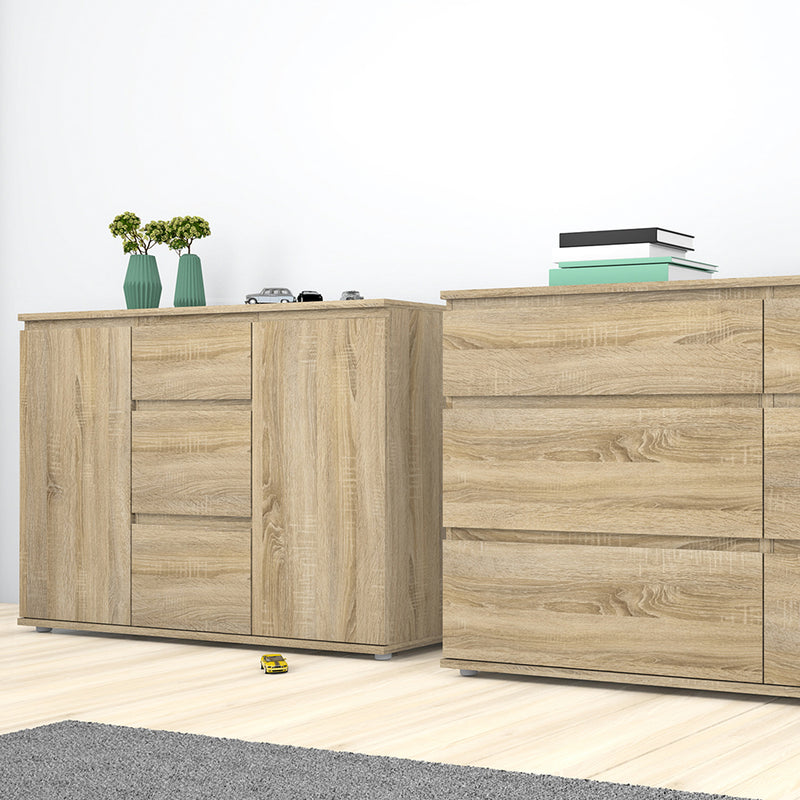 Nova Sideboard 3 Drawers 2 Doors in Oak — detail view