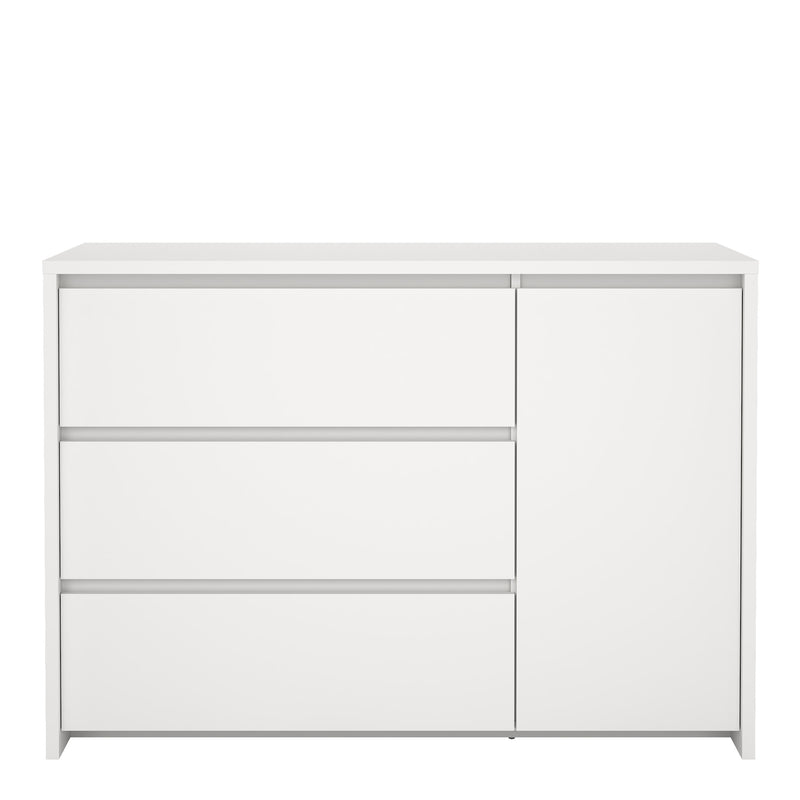 Next Sideboard with 1 door and 3 drawers White — side angle