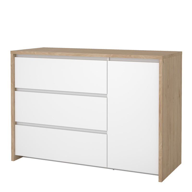 Next Sideboard with 1 door and 3 drawers Jackson Hickory White high gloss — detail view