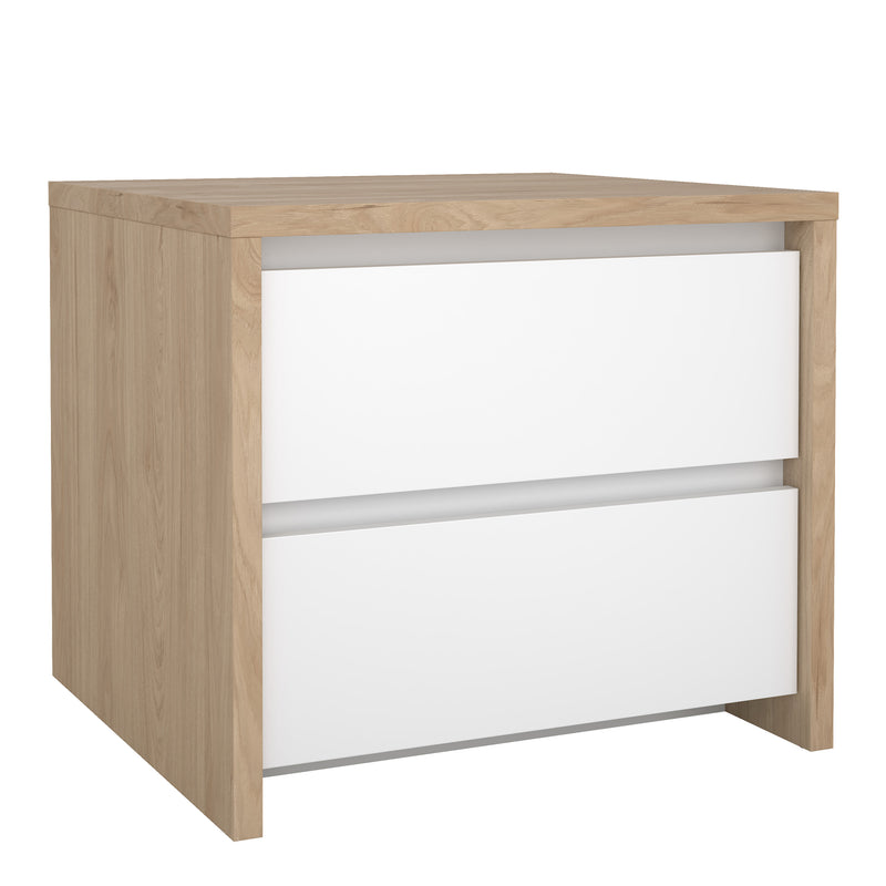 Next Nightstand 2 drawers Jackson Hickory White high gloss — front view