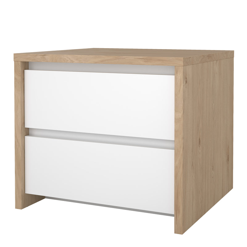 Next Nightstand 2 drawers Jackson Hickory White high gloss — detail view
