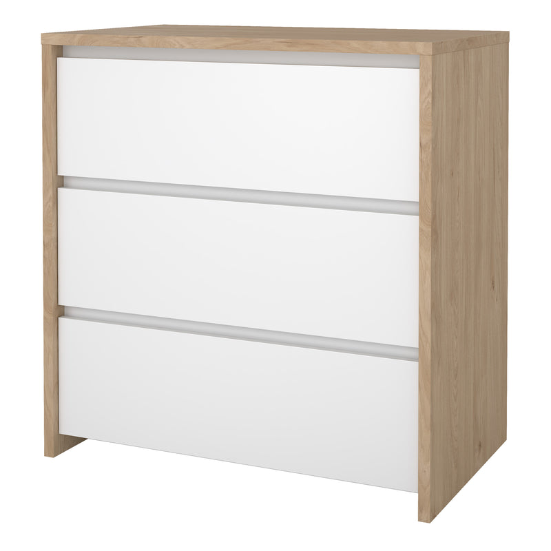 Next Chest 3 drawers Jackson Hickory White high gloss — detail view