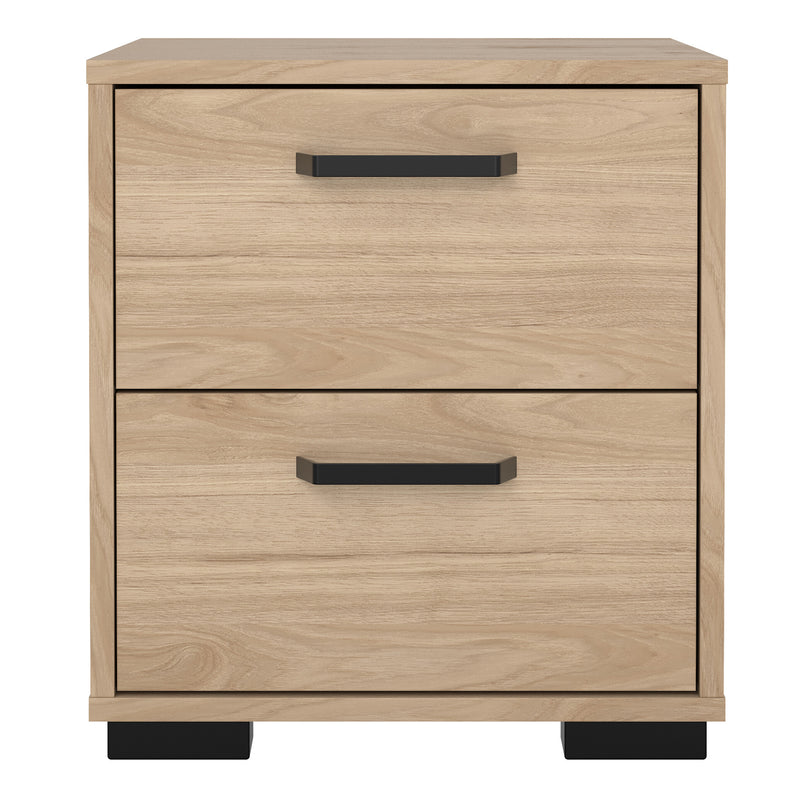 Sofia Nightstand 2 drawers Jackson Hickory — side angle