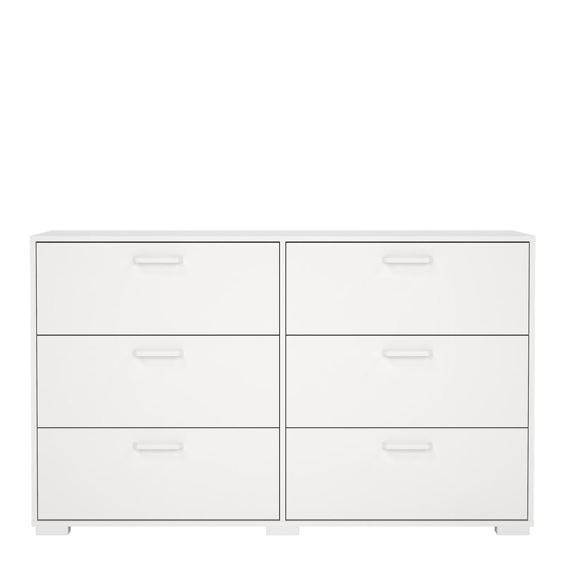 Sofia Double dresser 6 drawers White — side angle