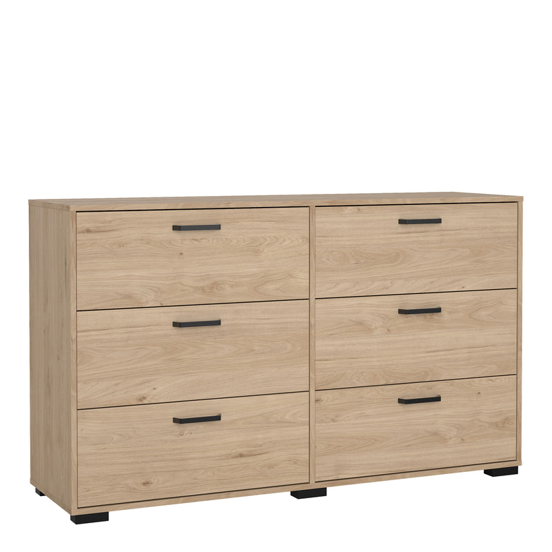 Sofia Double dresser 6 drawers Jackson Hickory — front view