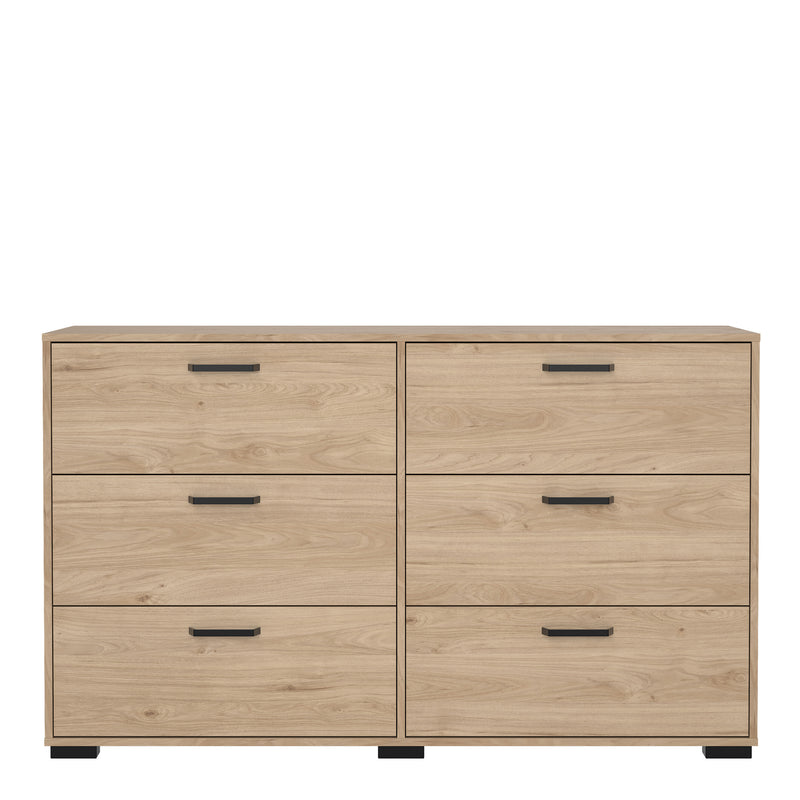 Sofia Double dresser 6 drawers Jackson Hickory — side angle