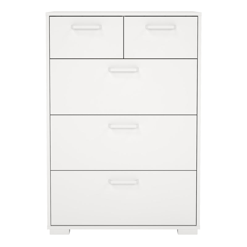 Sofia Chest 3 + 2 drawers White — side angle