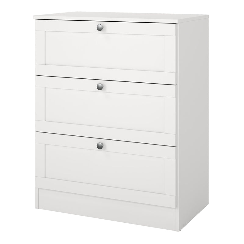 Brande Chest with 3 Frame Drawers in White — detail view