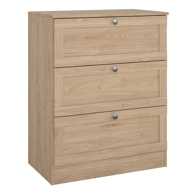 Brande Chest with 3 Frame Drawers in Jackson Hickory — front view