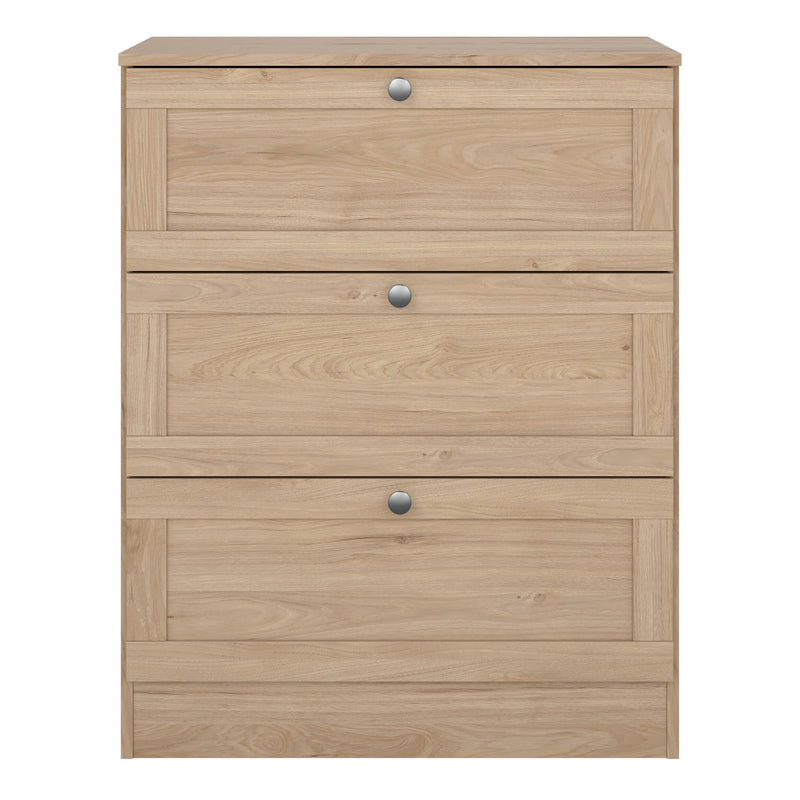 Brande Chest with 3 Frame Drawers in Jackson Hickory — side angle