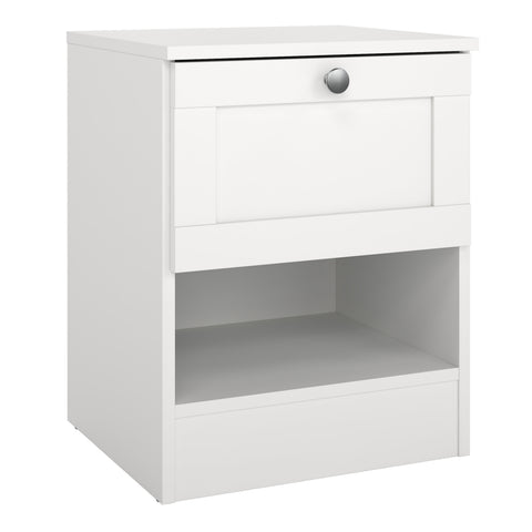 Brande Nightstand with1 Frame Drawer in White — front view