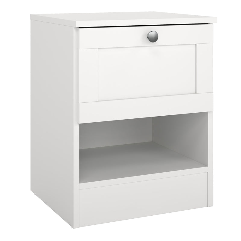 Brande Nightstand with1 Frame Drawer in White — front view