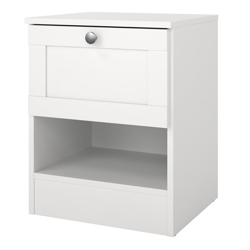 Brande Nightstand with1 Frame Drawer in White — detail view