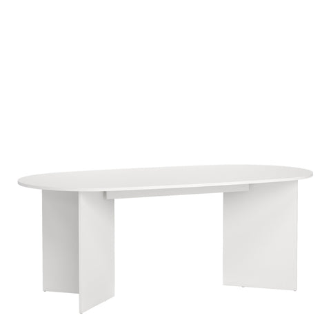 Family Dining table 100x200cm in White — front view