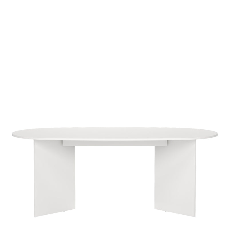 Family Dining table 100x200cm in White — side angle