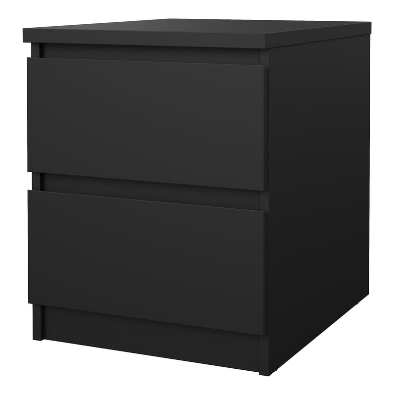 Naia Bedside 2 drawers in Matt Black — detail view