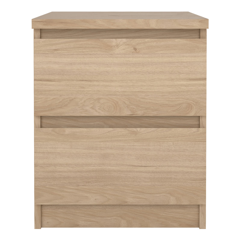 Naia Bedside 2 drawers in Jackson Hickory — side angle
