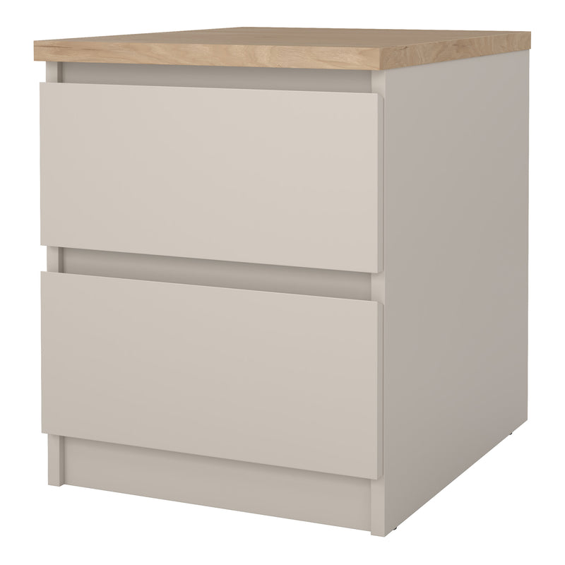 Naia Bedside 2 drawers in Cashmere Jackson Hickory — detail view