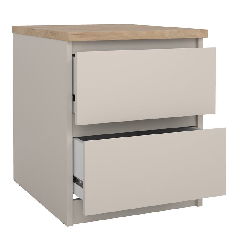 Naia Bedside 2 drawers in Cashmere Jackson Hickory — alternative angle