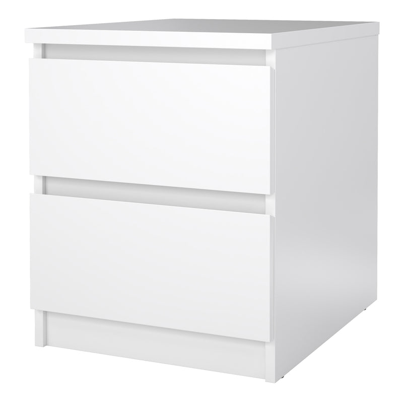 Naia Bedside 2 drawers in White high gloss — detail view